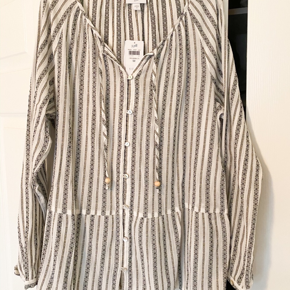 Women’s Boho J. Jill Tunic, White and Black